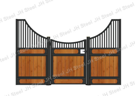 Taşınabilir Bambu Tahta Metal Çerçeve At Kararlı Bölmeler